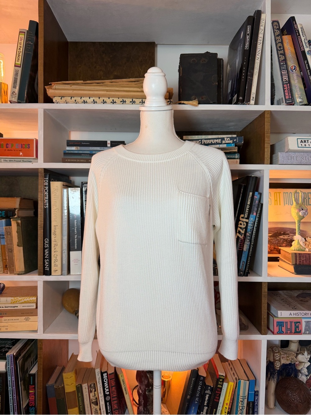 Brunello Cucinelli Cream Waffle-Knit Crewneck Sweater
